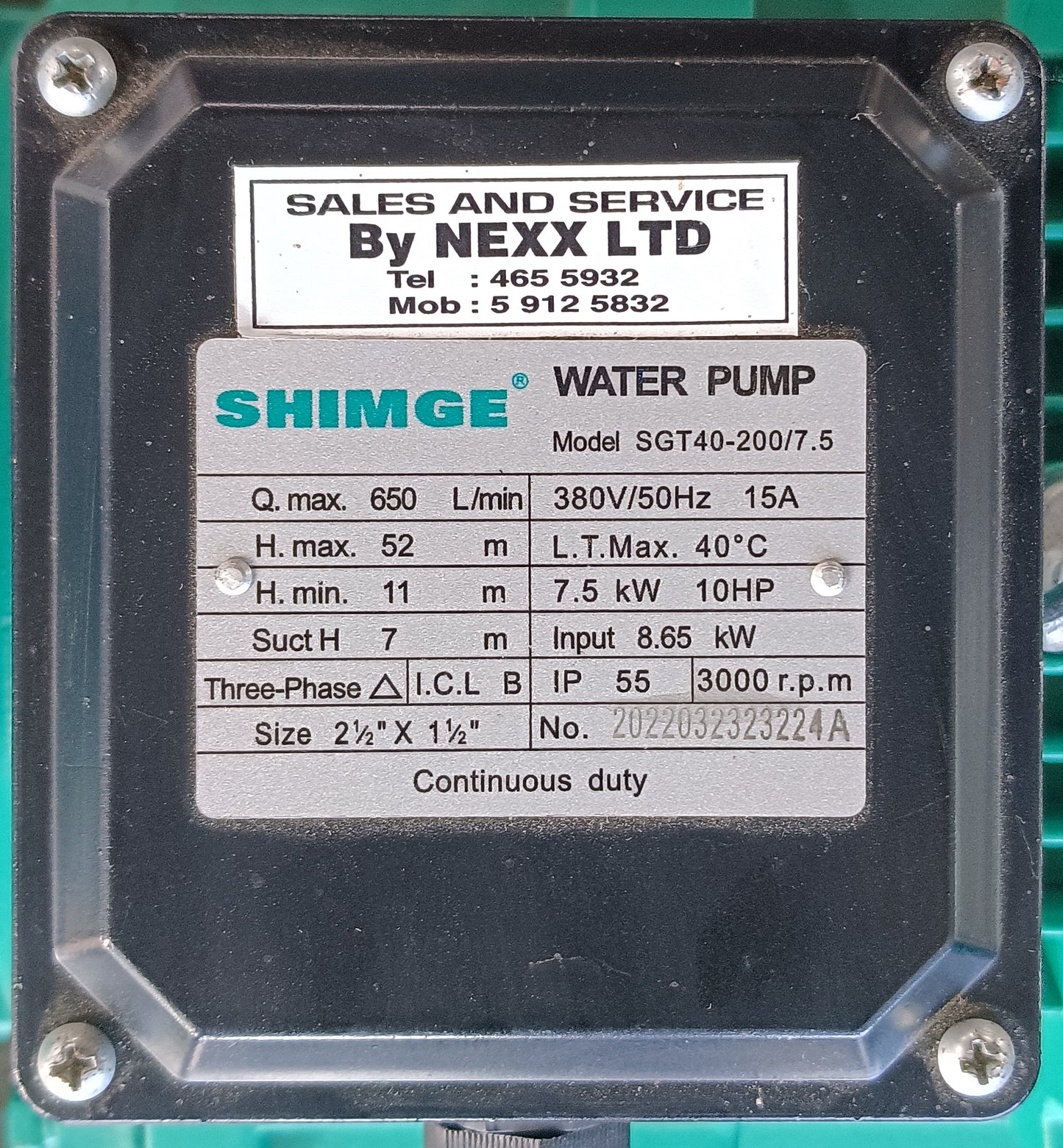 Shimge Pump - SGT40-200/7.5