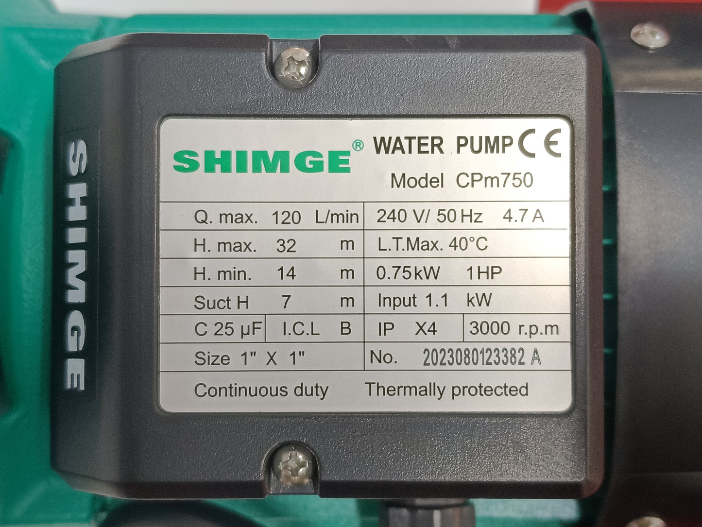 Shimge Pump - Domestic pump - CPM750