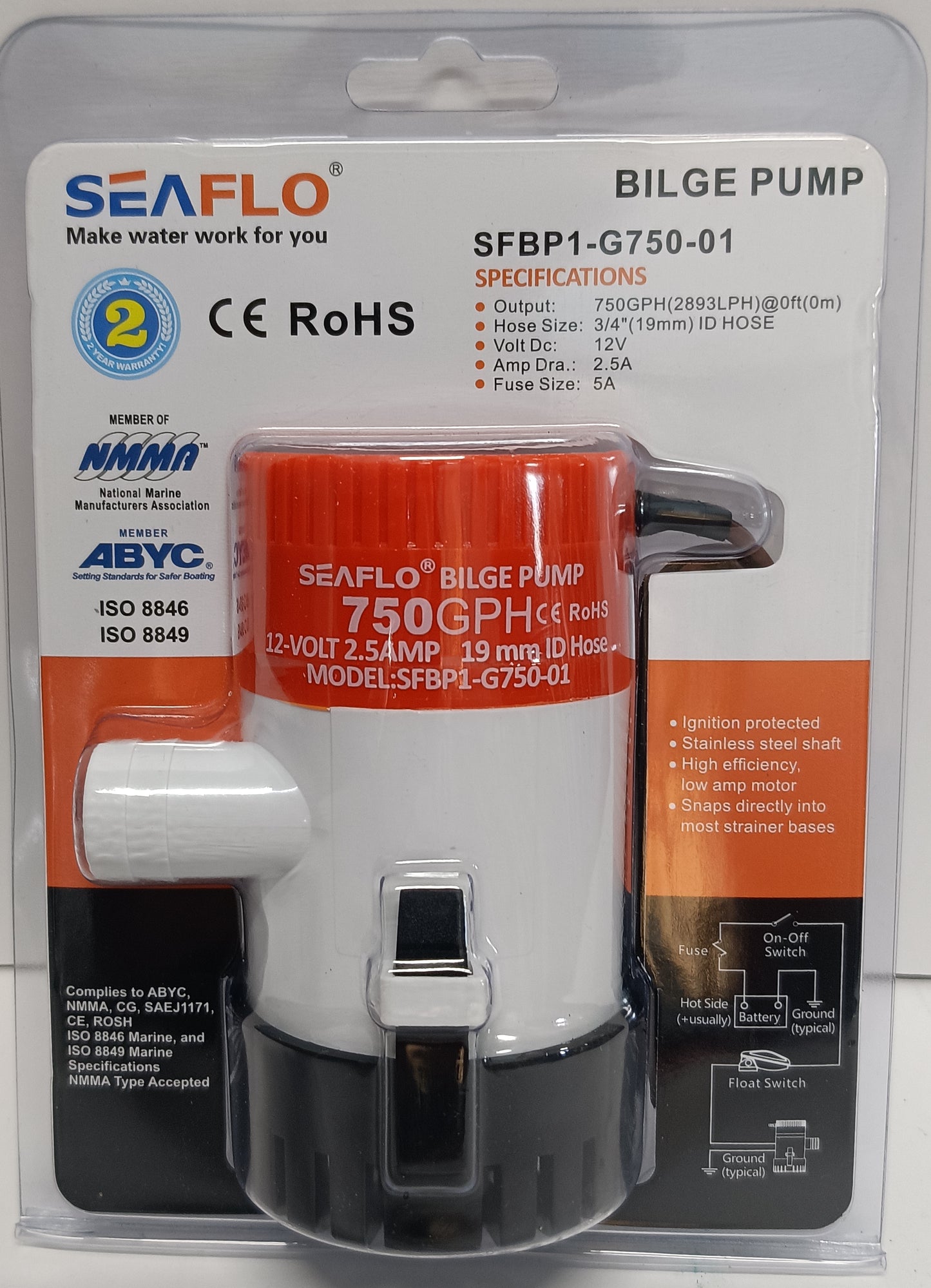 Seaflo Bilge pump (750GPH)