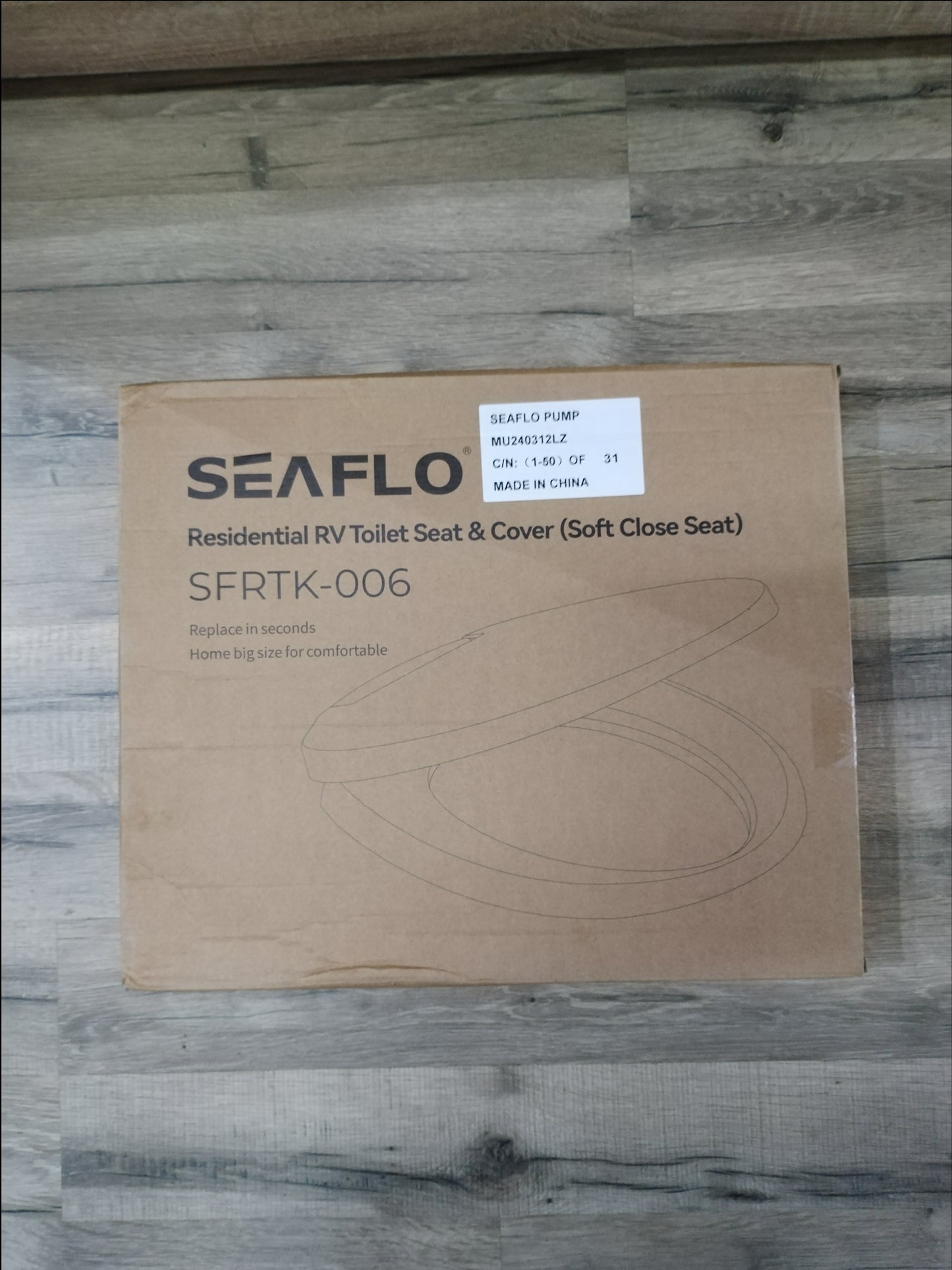 Seaflo Gravity Flush Toilet Seat and Cover