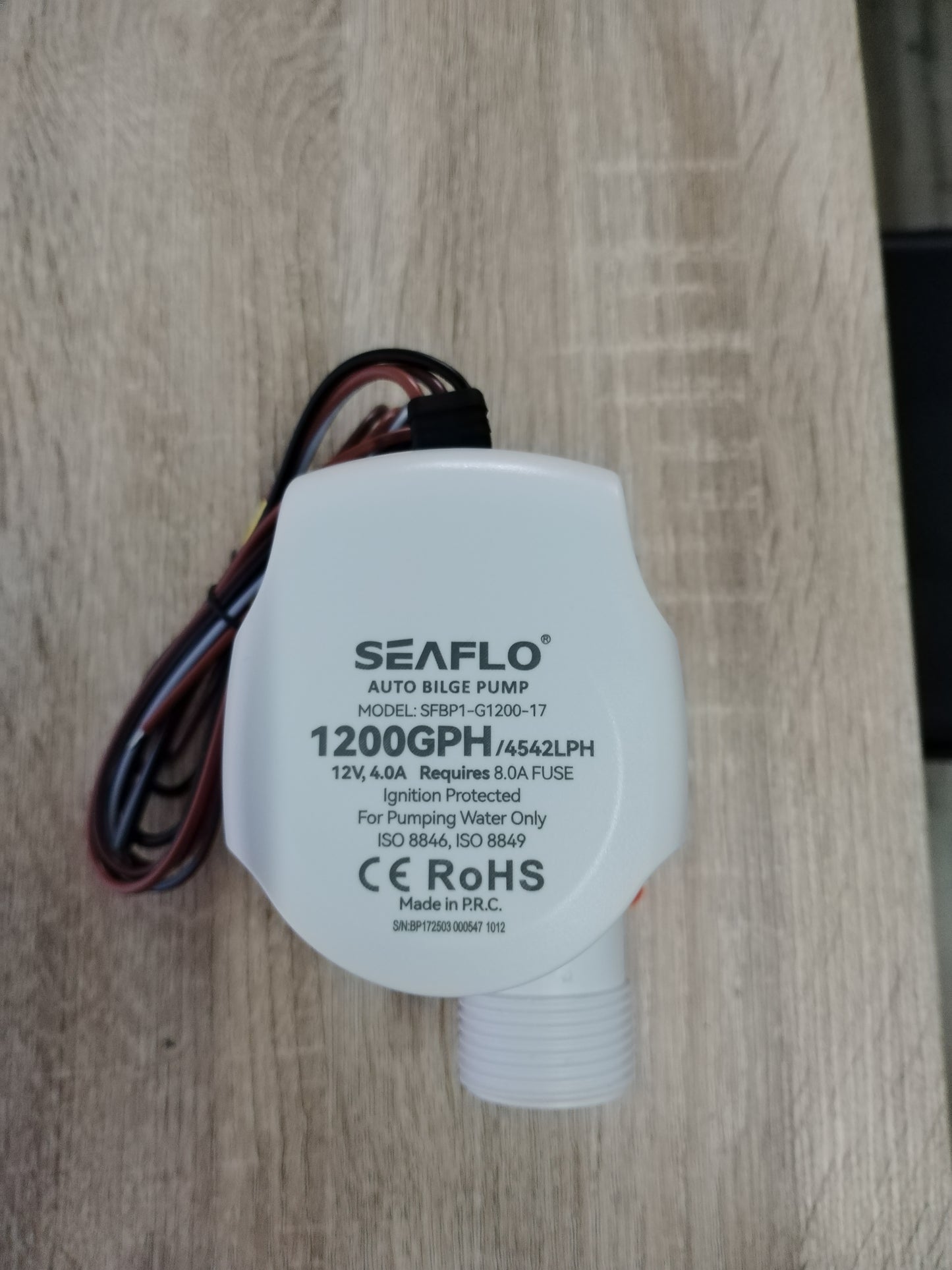 Seaflo Auto Bilge Pump 1200GPH