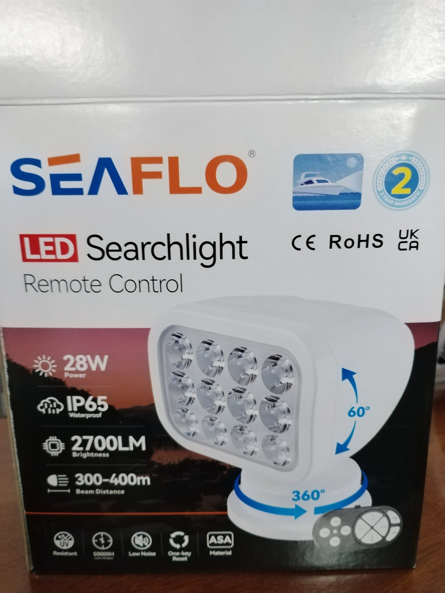 Seaflo Remote Control Led Searchlight wired remote
