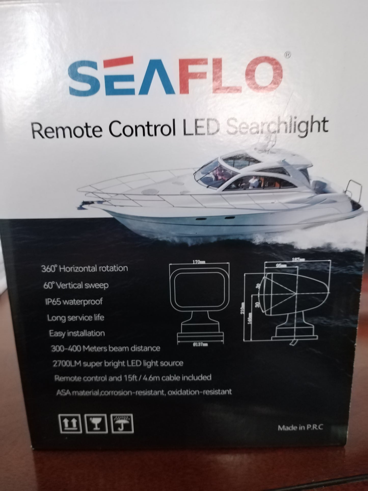 Seaflo Remote Control Led Searchlight wired remote