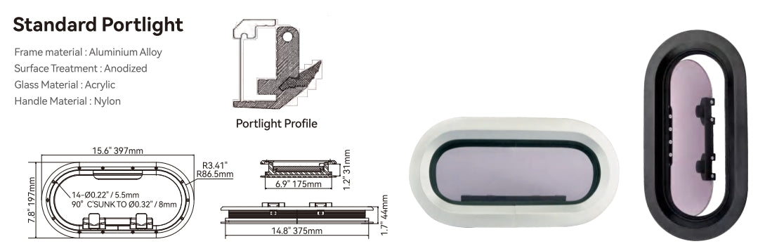 Seaflo Standard Portlight (Pair)
