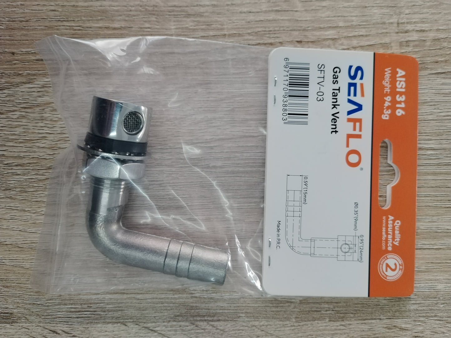 Seaflo Gas Tank Vent Angle