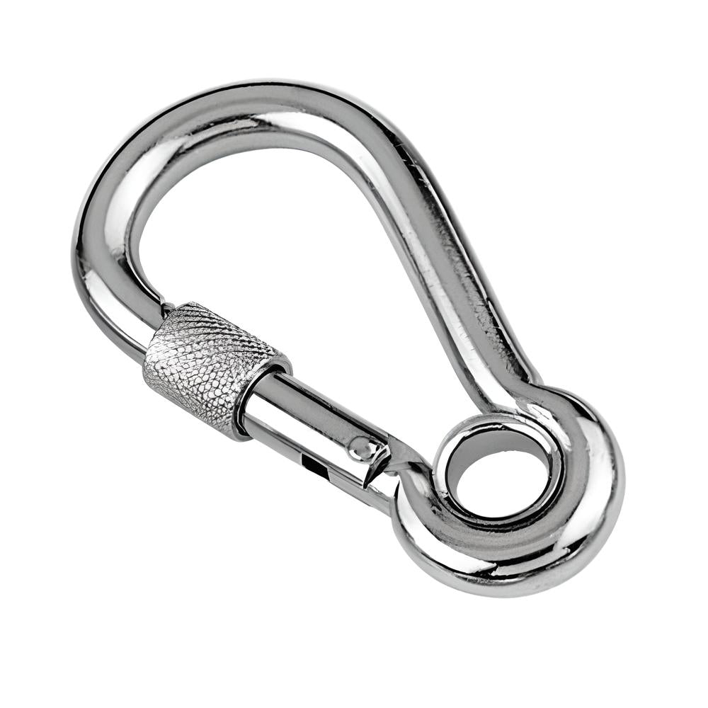 Snap Hook with screw and eyelet, AISI316 8mm